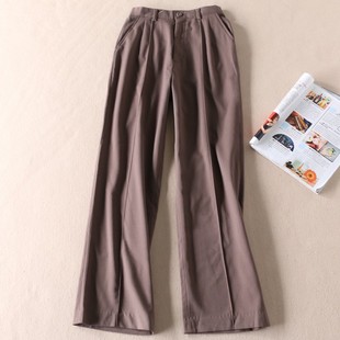 气质显瘦前缝线女式 冬季 宽松直筒长裤 职业裤 D610 拉绒西装 子 裤