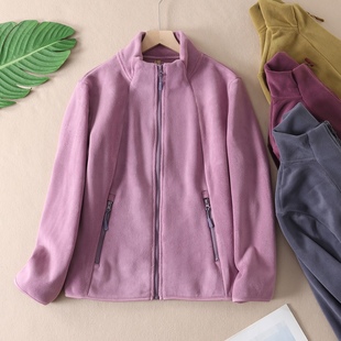 立领抓绒衣外贸工厂尾货秋冬双面摇粒绒轻盈内搭保暖外套女 W3230
