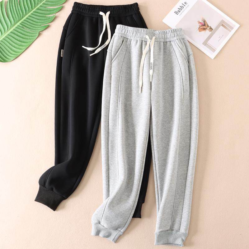 530克不起球一体绒冬加厚保暖华棉卫裤女高腰束脚显瘦运动裤W2081,女装/女士精品,卫裤,淘宝优惠券,粉丝福利购,淘宝优惠卷