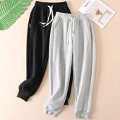 530克不起球一体绒冬加厚保暖华棉卫裤 女高腰束脚显瘦运动裤 W2081