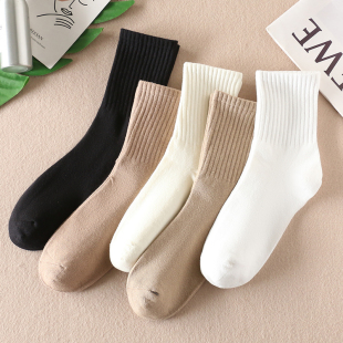 吸汗透气纯棉袜子秋冬保暖中筒加厚无骨地板袜 G17