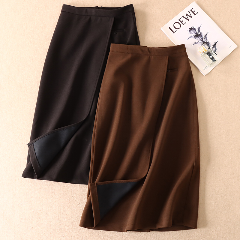 气质不挑人显瘦高腰呢子半身裙