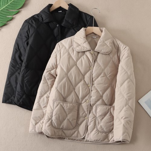 洋气菱格绗线轻盈保暖棉服