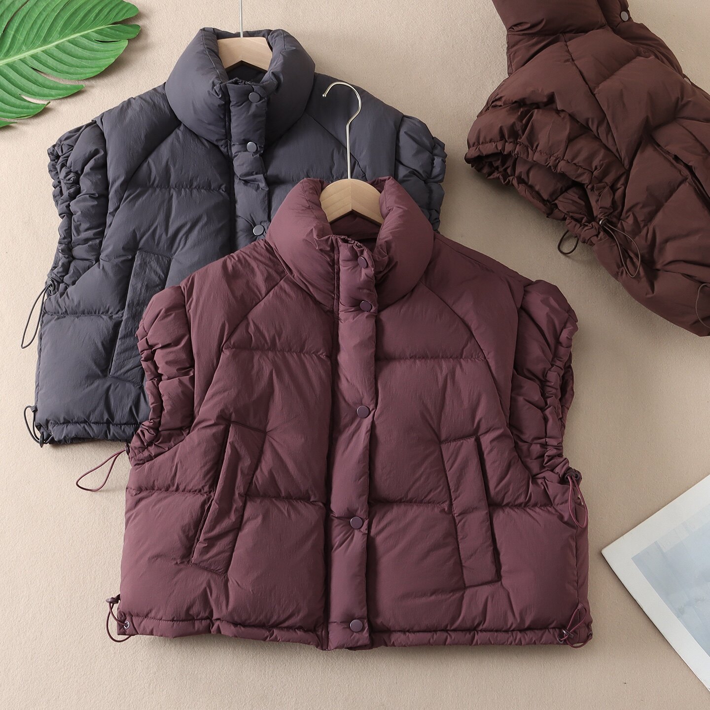 韩版洋气立领短款保暖羽绒马甲