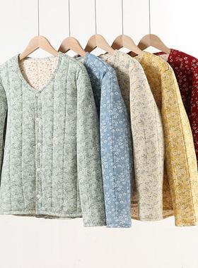 轻盈柔软女式花棉袄冬季贴身夹棉内胆保暖外穿棉服短外套 F3176