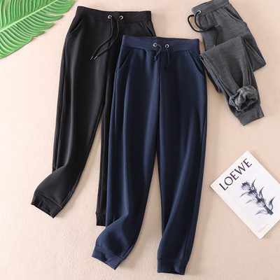 保暖束脚秋冬拉绒运动卫裤