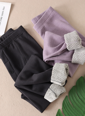 力荐！便宜好穿不臃肿不掉毛加厚一体绒保暖裤男女冬打底裤子W506