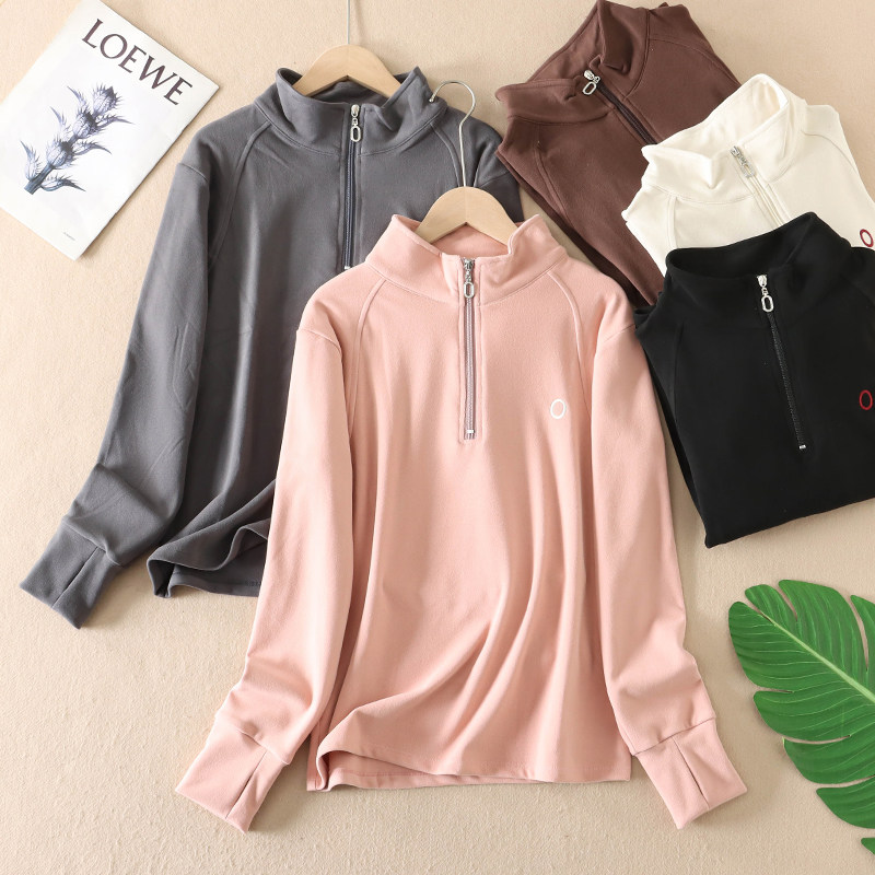 糯米绒感自发热立领套头卫衣