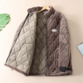 1200克 F45 零下外穿三层加厚立领法兰绒睡衣男居家服棉袄外套