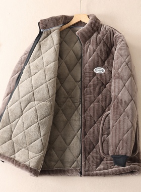 1200克~零下外穿三层加厚立领法兰绒睡衣男居家服棉袄外套 F45