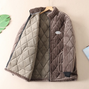 1200克~零下外穿三层加厚立领法兰绒睡衣男居家服棉袄外套 F45