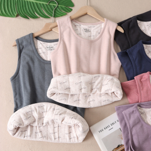 5层加绒加厚保暖羊毛背心男女同款 秋冬发热德绒无缝保暖上衣W2073