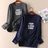 卫衣女直筒毛圈上衣 休闲字母印花秋季 圆领长袖 WA3073