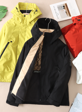 城市户外三合一石墨烯加绒冲锋衣棉服薄款男休闲登山女外套 F335