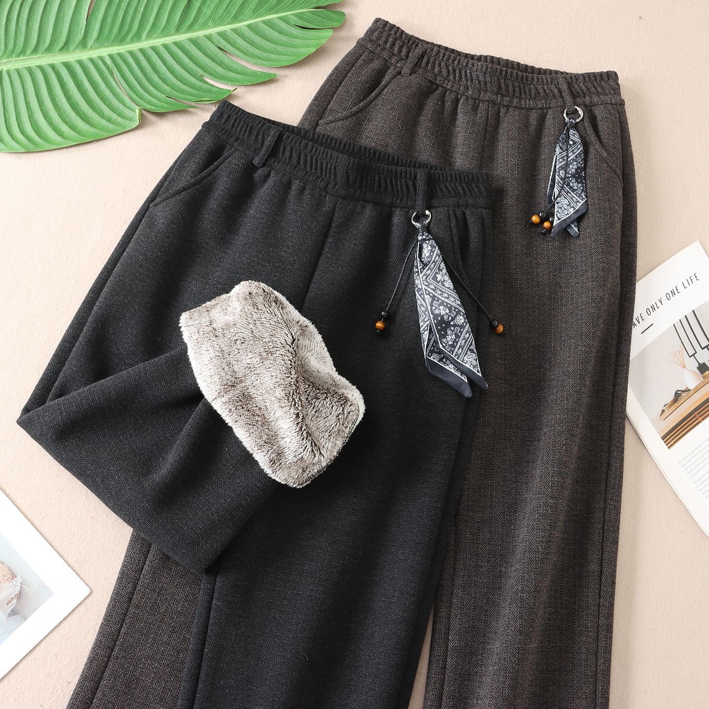 640克加厚仿银狐绒零下穿休闲裤