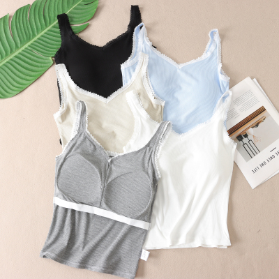 【免穿文胸】洋气蕾丝花边背心