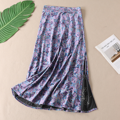 洋气金丝线绣花高腰显瘦半身裙