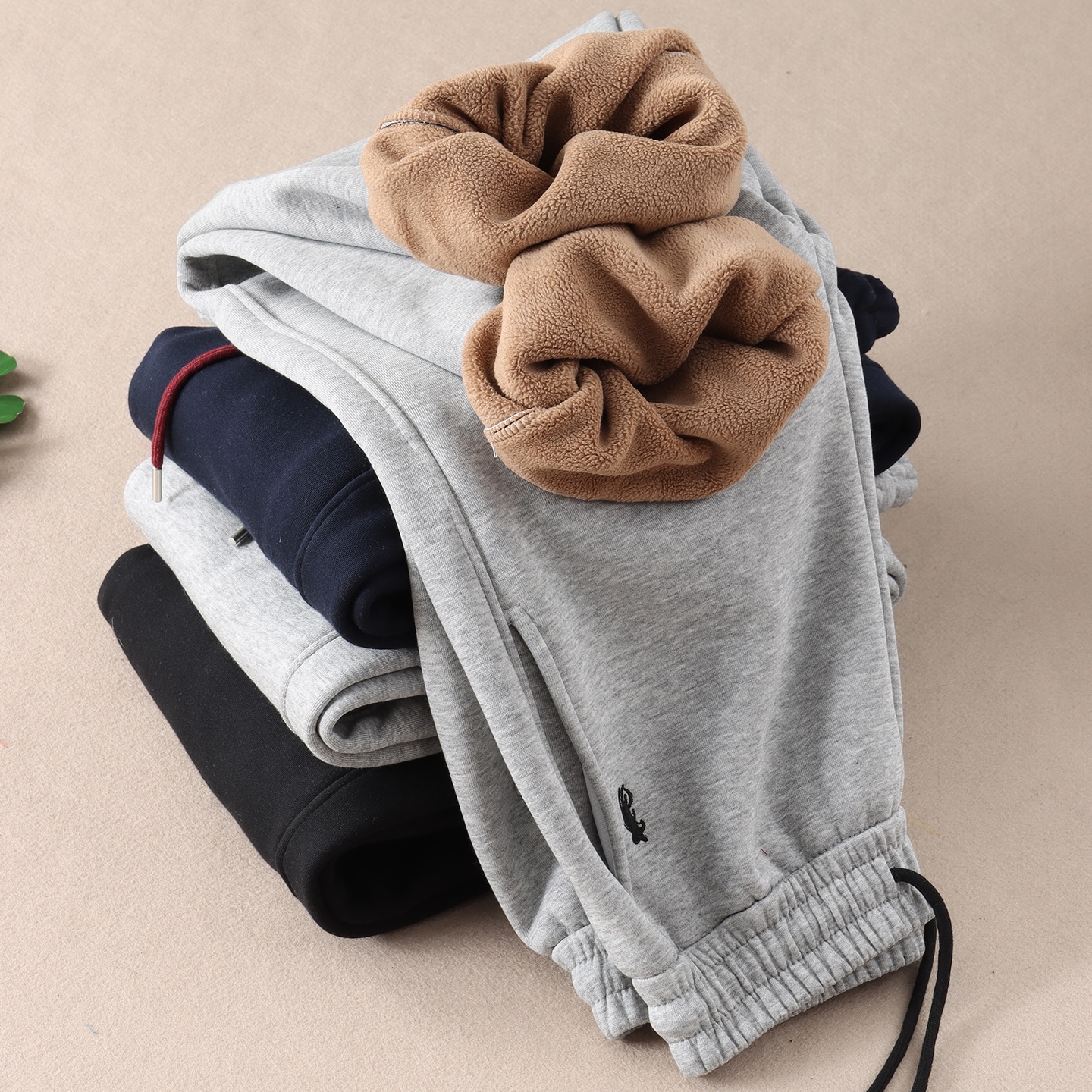 640克~不起球华棉加厚绒休闲卫裤