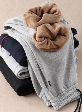 【640克】不起球华棉加厚绒保暖休闲裤女高腰显瘦冬束脚卫裤 W501