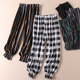 哈伦裤 夏季 WA550 格子高腰九分休闲裤 女束脚大码 超薄防蚊裤 经典