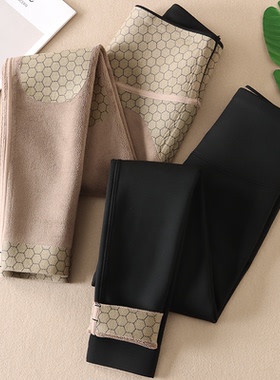 400克~收腹提臀塑形修身靴裤女冬奥利绒加厚打底鲨鱼裤F213