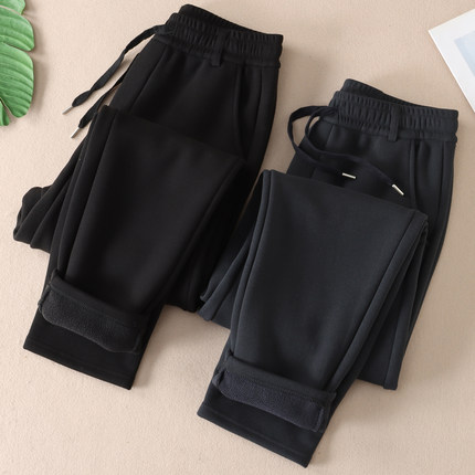 630克~抗起球冬加厚绒保暖休闲裤男士高腰日常百搭直筒长裤 W3025