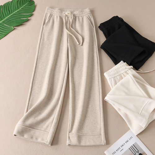 百搭显瘦高腰窄版休闲直筒裤