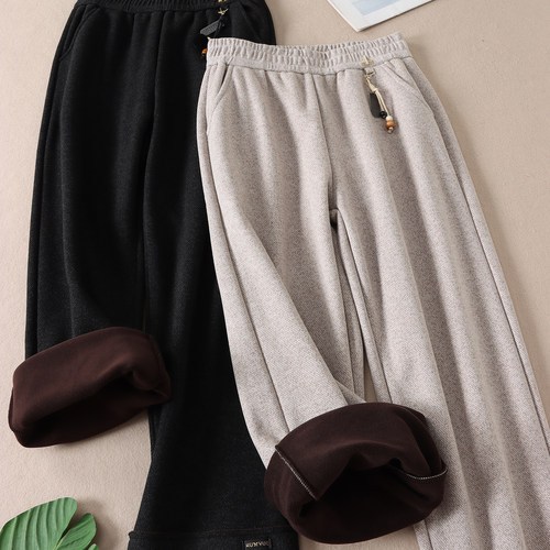 740克~高品质加厚奥粒绒直筒长裤