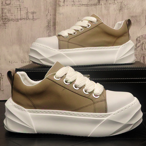 韩版男士极简风厚底增高板鞋2026新款轻奢帆布鞋百搭运动休闲鞋潮