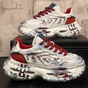 欧洲站个性擦色透气老爹鞋潮流新款超火小众设计感轻奢运动鞋男鞋