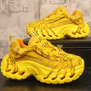 时尚个性绑带男士爆款超火老爹鞋2026夏季新款内增高透气网面男鞋