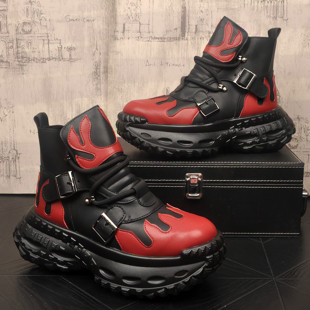 英伦风小众火焰炫酷马丁靴