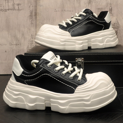 2026春季新款大头厚底增高休闲鞋潮流高级感百搭秋季男款休闲鞋子