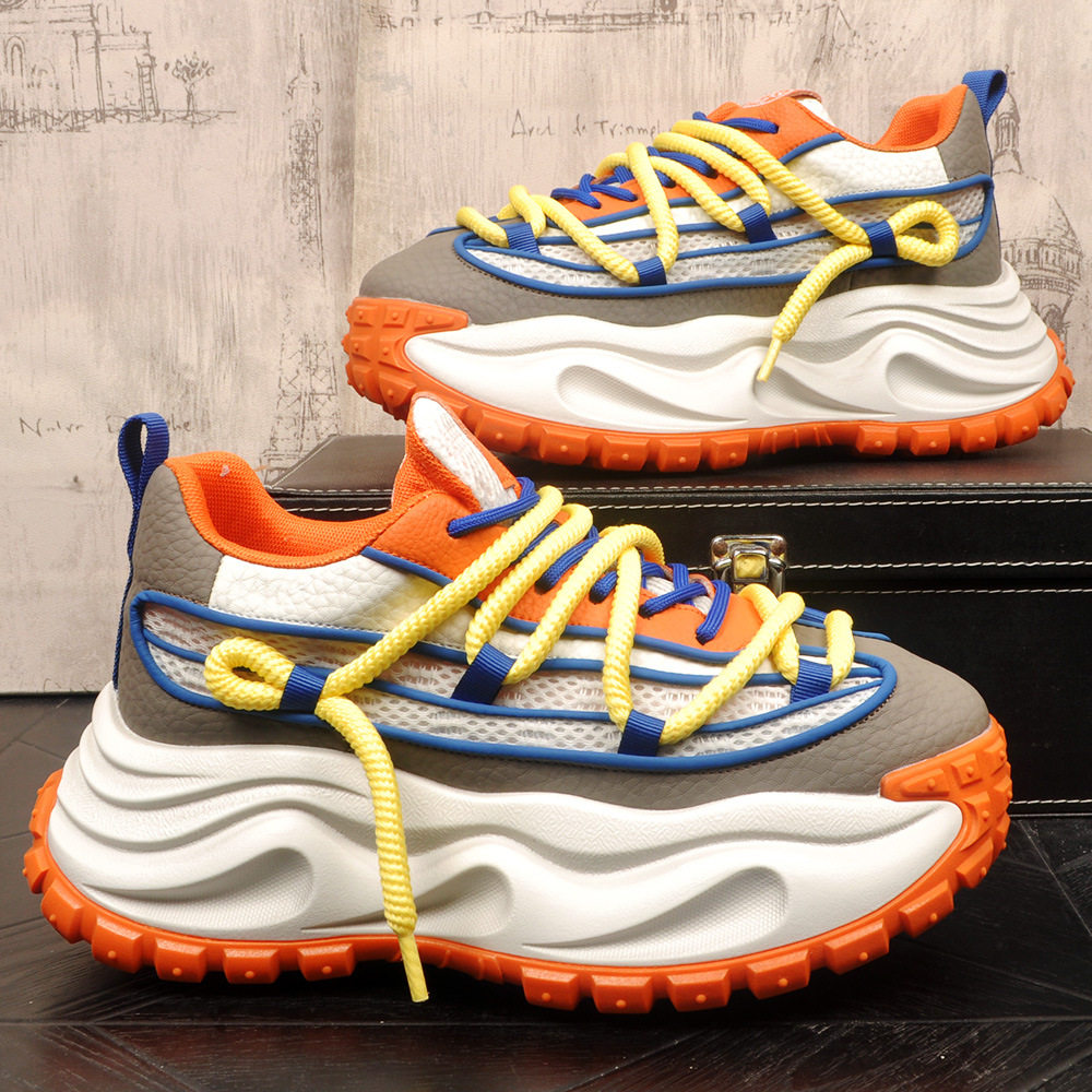 高级感潮牌厚底复古时尚老爹鞋男款春季透气增高运动休闲鞋男鞋子,流行男鞋,老爹鞋,淘宝优惠券,粉丝福利购,淘宝优惠卷