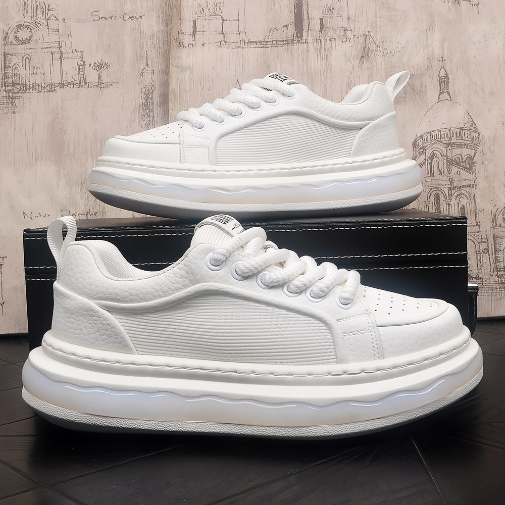 2026夏季新款白色厚底板鞋男款透气休闲鞋时尚百搭青春潮流运动鞋