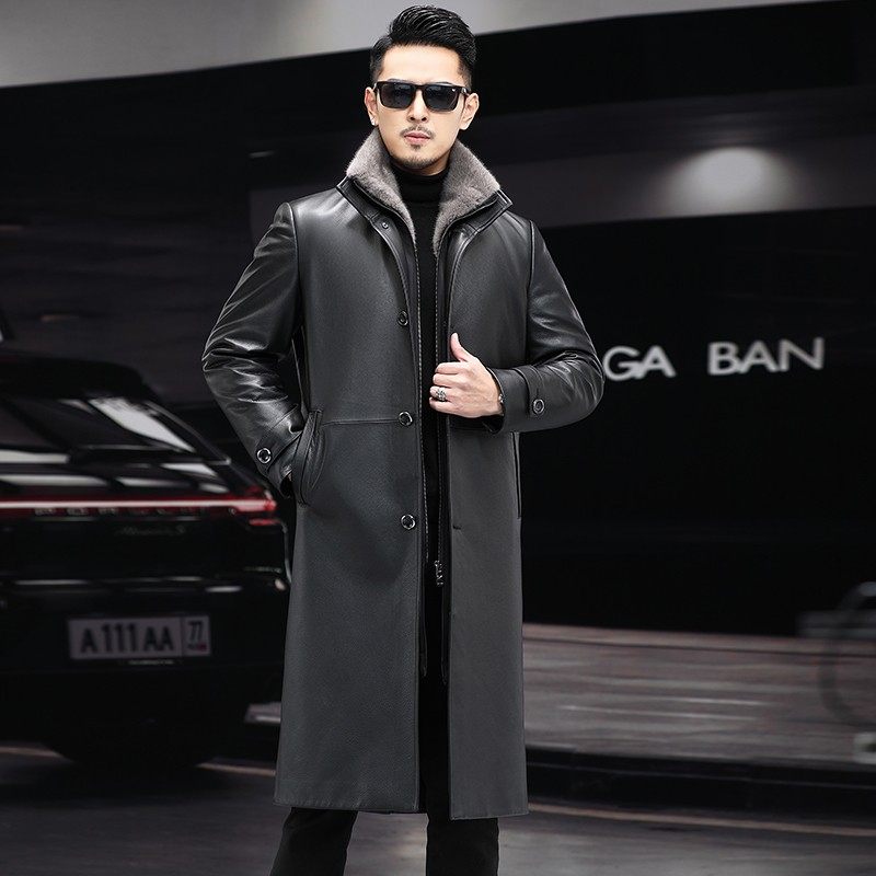 头层牛皮整貂内胆派克服