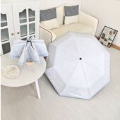 简约满天星雨伞防晒防紫外线黑胶加厚遮阳伞三折八骨折叠全自动伞