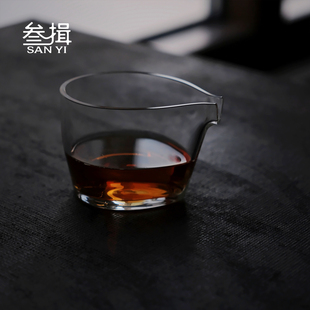 水滴鹰嘴玻璃公道杯日式矮款高透耐热匀杯加厚专用功夫分茶器