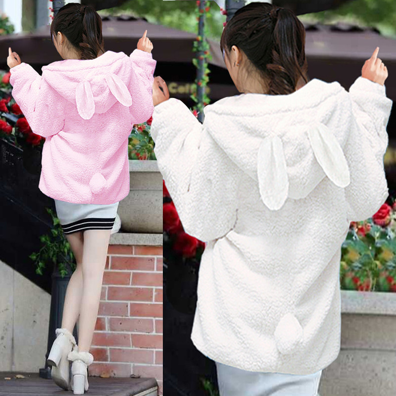 girl Hooded Little Bear Rabbit Ears winter Plush coat Korean Edition lovely student Mid length version Adorable sweaterin the Women's clothing/Boutique , Sweater/Fleece  category - from Buy2taobao.com to provide professional Taobao agent buy service