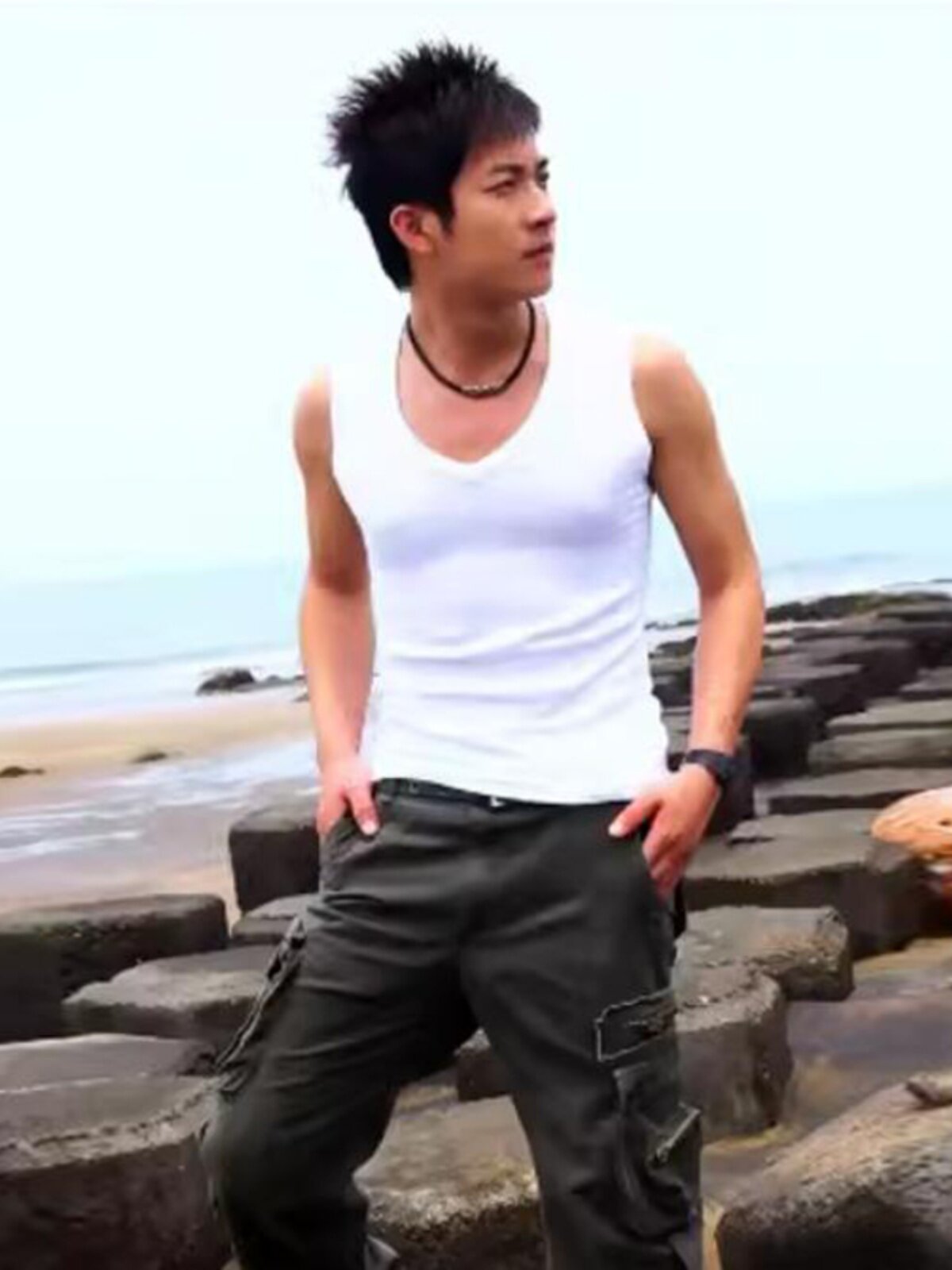 CUSTOM SUMMER MENS SOLID COLOR SLIM V-NECK VEST MENS SHOULDER FITNESS SPORTS TIGHT COTTON LEGGINGS