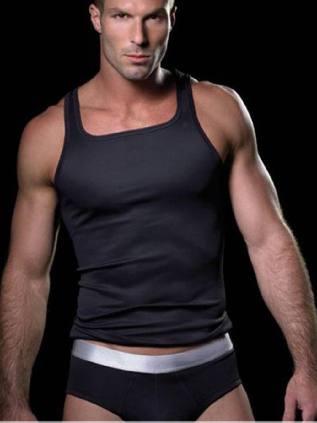 CUSTOM YOUNG MENS TIGHT SQUARE NECK VEST FITNESS SPORTS COTTON BASE LAYER TOP SLIM FIT LOW NECK SOLID COLOR UNDERWEAR