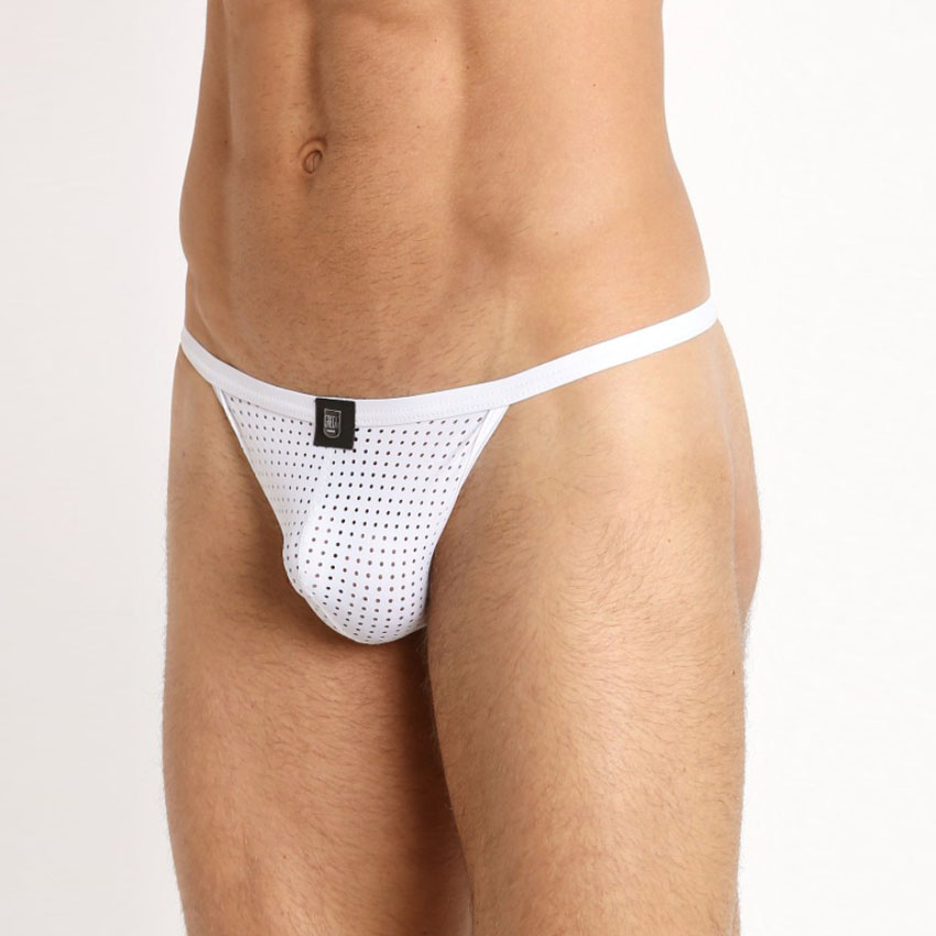 男士时尚性感透明丁字裤网眼