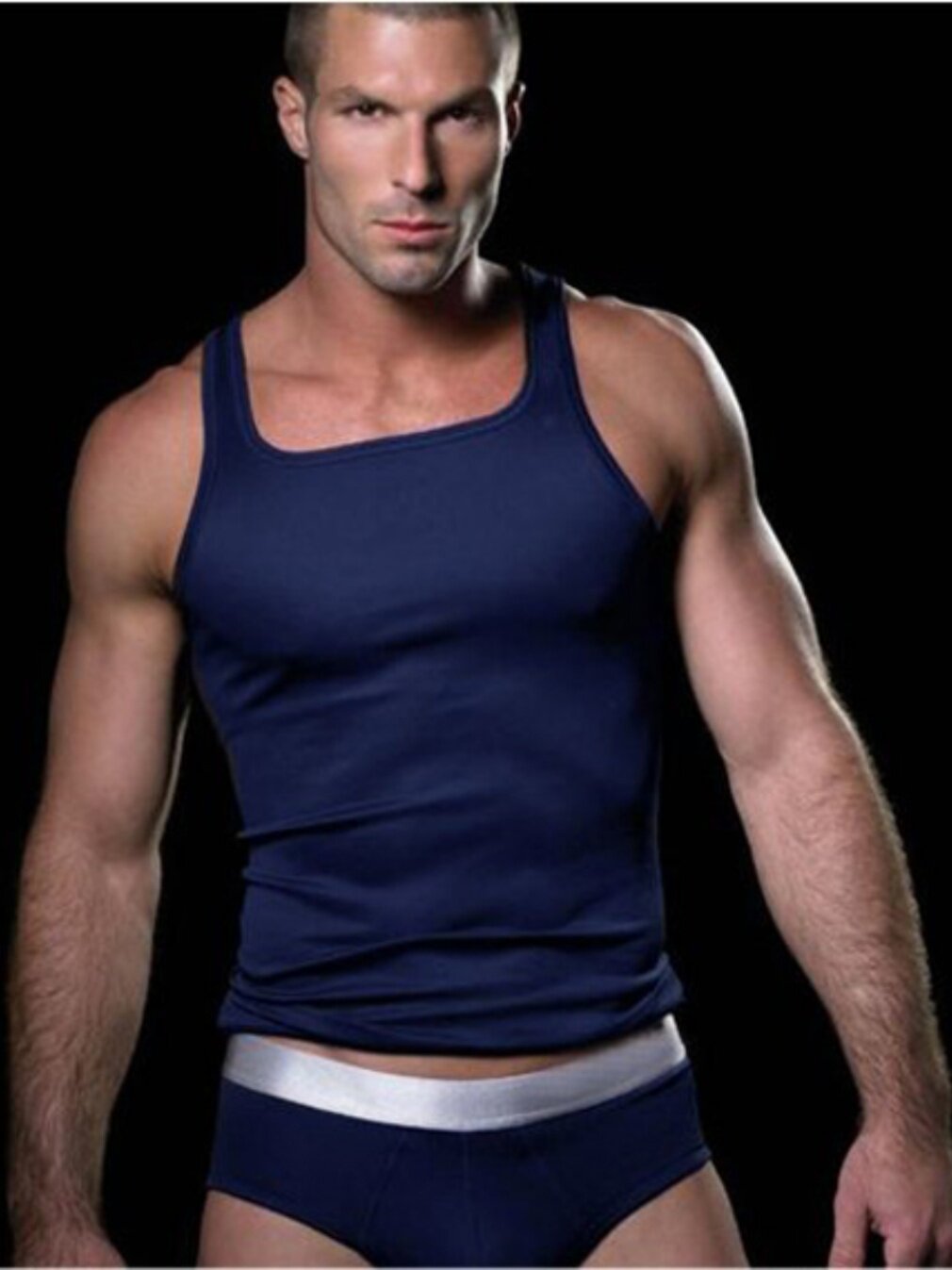 CUSTOM YOUNG MENS TIGHT SQUARE NECK VEST FITNESS SPORTS COTTON BASE LAYER TOP SLIM FIT LOW NECK SOLID COLOR UNDERWEAR