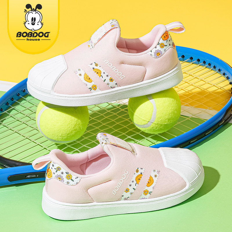 巴布豆女童鞋儿童一脚蹬布鞋2026春季中大童休闲鞋男童软底运动鞋