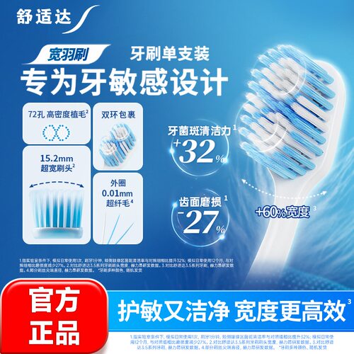 舒适达绒密宽羽牙刷牙刷单支