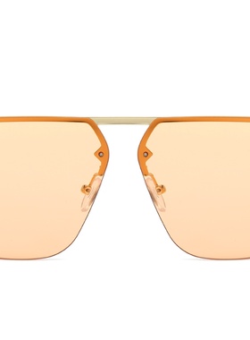 亚马逊热款时尚飞行员太阳镜  欧美复古窗帘半框百搭方形墨镜