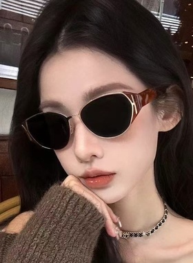 新款色猫眼墨镜女感时尚遮阳防晒太阳眼镜男轻奢太阳镜潮