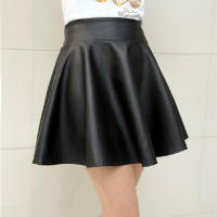 Spring and Autumn pu leather skirt for women 2026 new style, wearing a pleated high-waisted black matte tight corset with a matte finish thumbnail 6