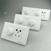 118型暗装 调速开关面板300W大功率无极旋转家用吊扇风扇变速开关