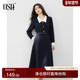 收腰显瘦老钱风中长款 OSA欧莎气质拼接领连衣裙女2025秋季 新款 裙